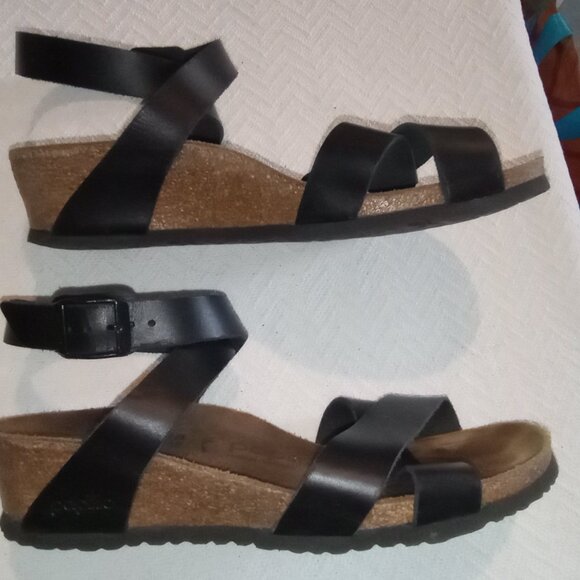 Papillio by Birkenstock Black Leather Women's Ankle Strap Sandals Size 38 - Picture 9 of 12